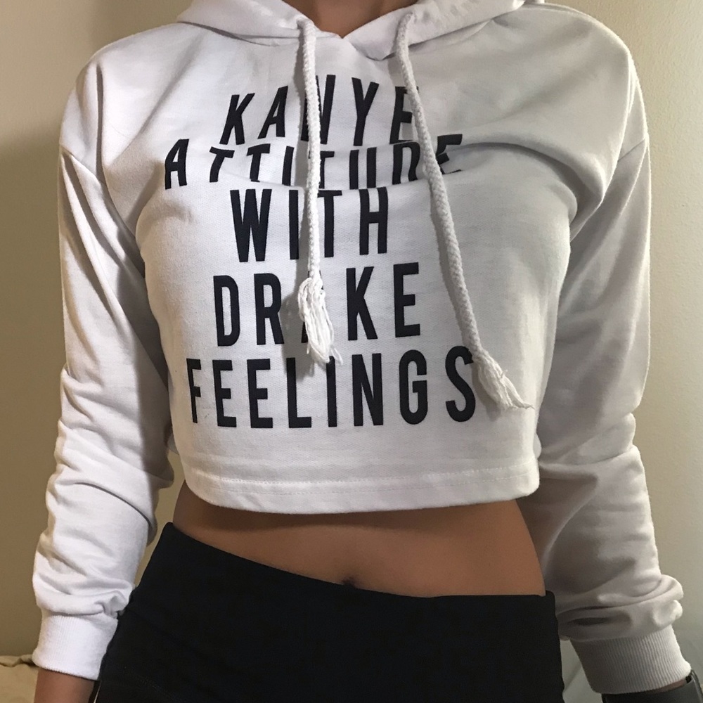 Crop top hoodie Kanye drake